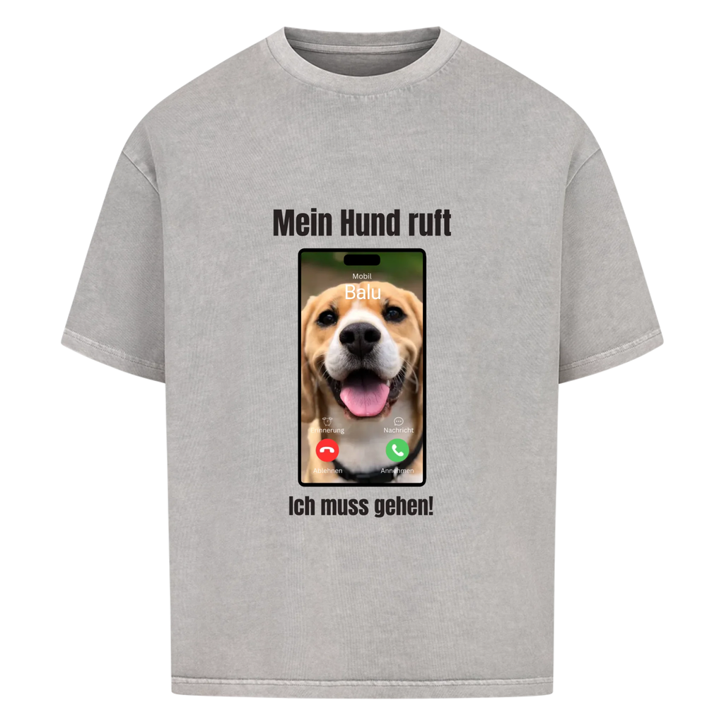 Oversize T-Shirt "Hundeanruf" - personalisiert