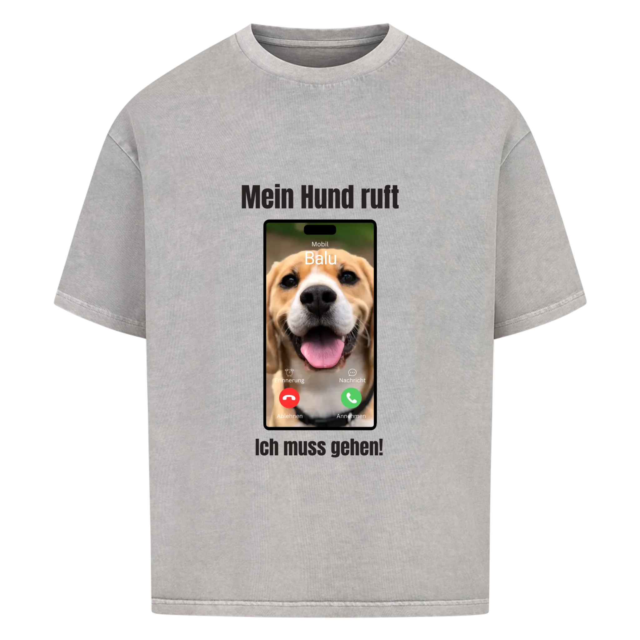 Oversize T-Shirt "Hundeanruf" - personalisiert